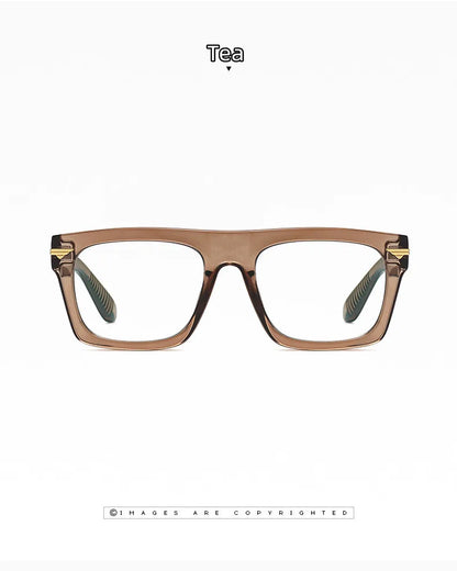 2022 Retro Big Square Frame Designer Reading Glasses Anti Blue Light Computer Eyeglasses Prescription Eyewear Diopters 0 to +6.0