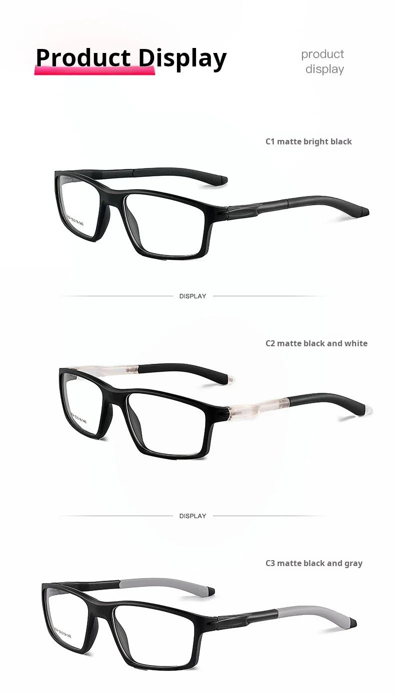 Xbora Sports Anti-blue light Photochromic Myopia Glasses Men Big Size Frame Prescription Glasses Popular Classic Outdoor 9804