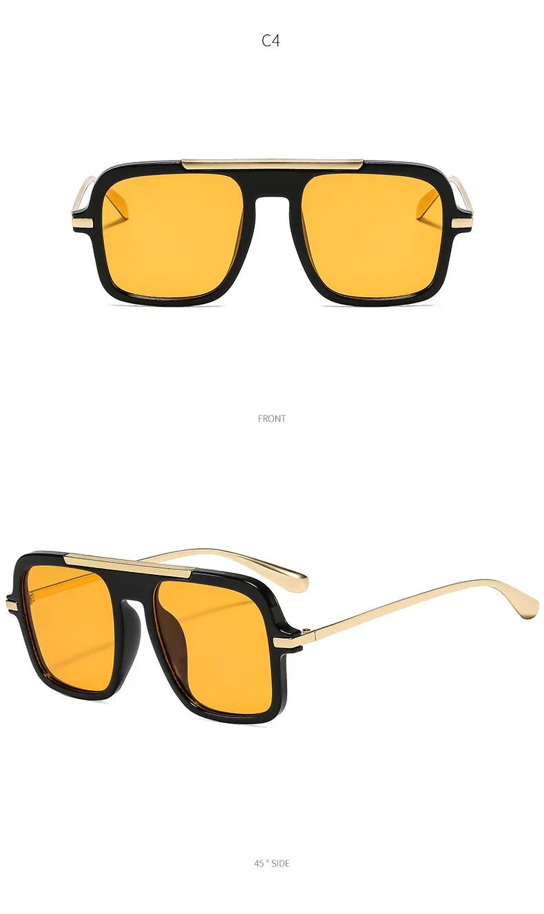 QVQV Brand Design Square Oversized Sunglasses for Women Men Fashion Popular Leopard Champagne Shades UV400 Sun Glasses Trendy