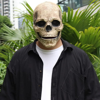 Movable Jaw Mask Non-Toxic Skull Mask Latex Headgear Tear-Resistant Full Head Skull Helmet For Outdoor Decorations Halloween