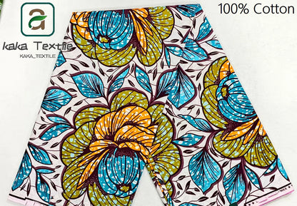 New Super Tissu Ankara Good Real Prints African Wax Fabric Soft Pagne Cotton Material Kente 6YARDS Stuff Blue Batik For Sew