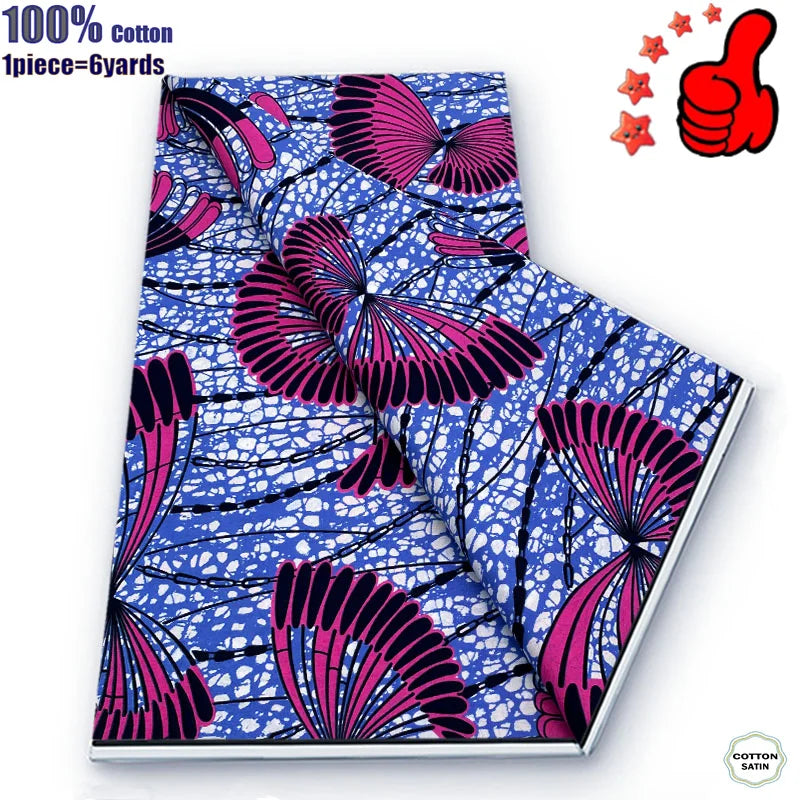Guaranteed Veritable African Real Wax Prints Fabric Ghana Style Ankara Wax Tissu Pagne 100%Cotton Soft Design Nigeria Wax Fabric