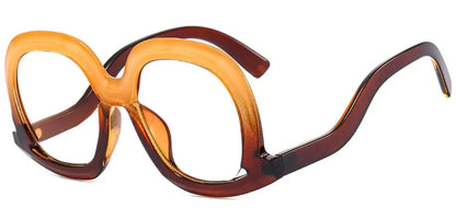 Fashion Unique Oval Blue Light Blocking Glasses Frame Women Large Colorful Gradient Eyeglasses Luxury Designer Reading Glasses