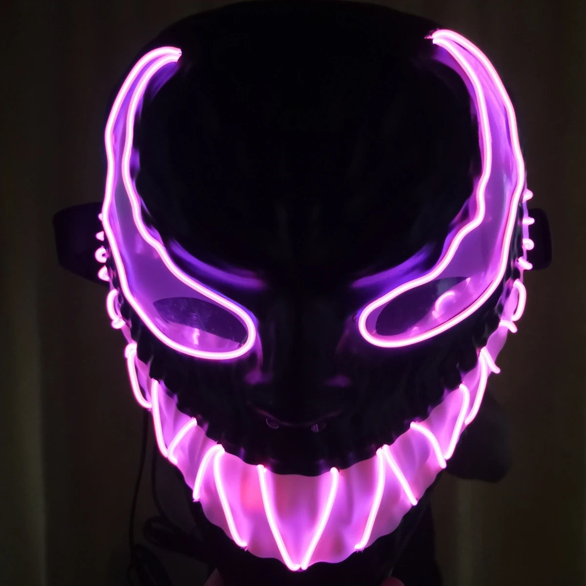 Superhero Design Luminous Led Neon Cosplay Venom Movie Mask Halloween Horror Glowing Masquerade Carnival Party Costume Decoratio