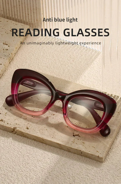 Vintage Finished Presbyopia Glasses Unisex Women Men's Anti Blue Light Farsighted Eyewear Optical Prescription Reading Glasses