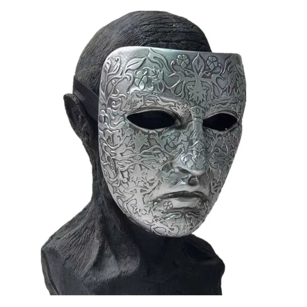 Halloween Carnival 3D Resin Mask Easter Cosplay Collected Craft Adult Silvery Full Face Mask Scary Cosplay Masquerade Party Prop
