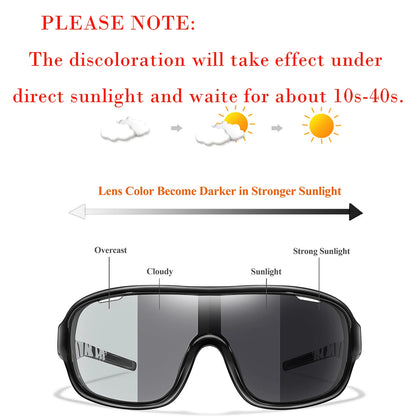 POAT BRAND Cycling Photochromic Eyewear Outdoor Sports Cycling Fishing Road Bike Hiking Sunglasses Men Women windproof Glasses