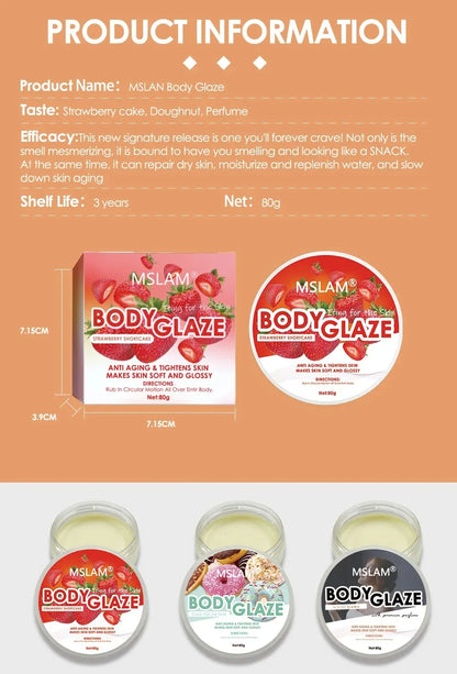 Body Glaze Body Butter Whipped Body Butter for Women, Butter Body Moisturizer for Women Anti Aging Body Cream Leaves Skin Soft
