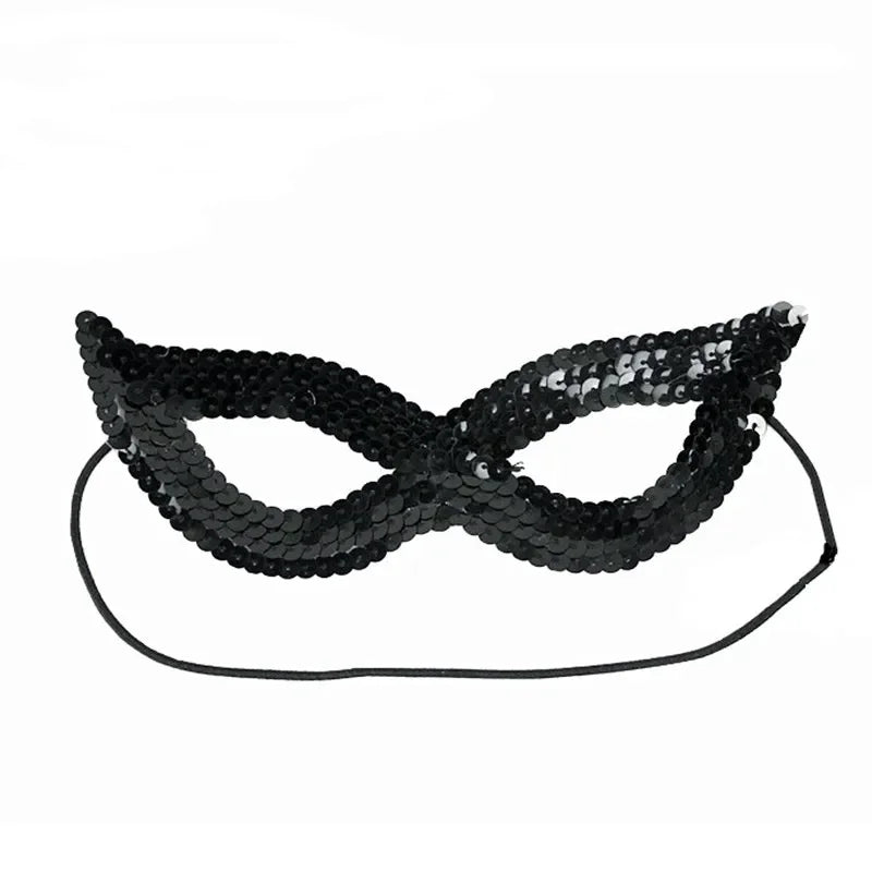 20pcs Women Girl Sequins Sexy Cat Eye Mask Venetian Carnival Masquerade Half Face Ball Masks Birthday Party  Wedding Festival