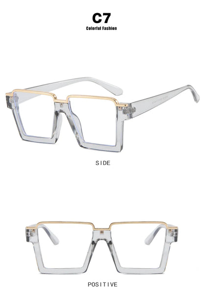 R57411 Brand Designer Half Frame Reading Glasses Lady Luxury Clear Eyewear Men Square Presbyopic Eyeglass Dioptric +50~+350