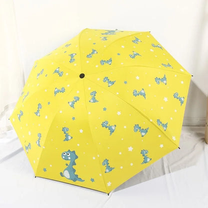 Automatic umbrella Cute dinosaur automatic children umbrella Sunshade Thickening and Durable Travel folding automatic umbrella
