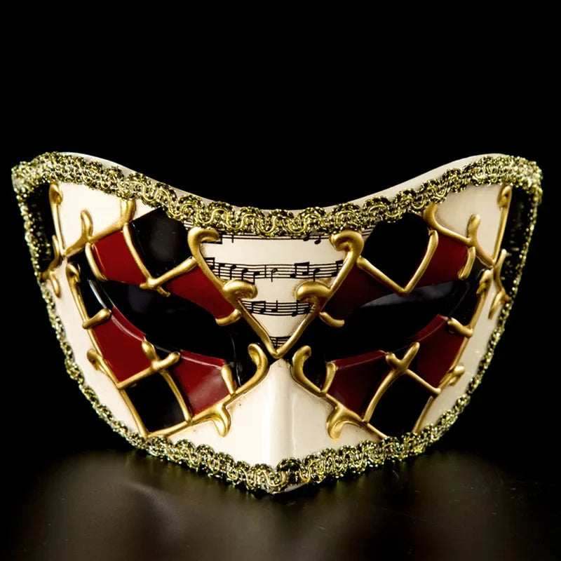 Retro Lace Edge Venetian Half Face Mask Funny Style for Halloween Celebrations Perfect Costume Prop for Masquerade Evening Party