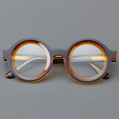 Vintage Round Glasses Frame Luxury New Fashion Trend Solid Thick Acetate Frame High-end Fake Glasses Women Men Original Quality