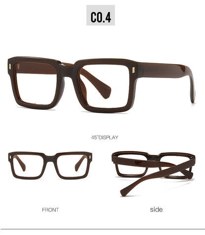 KOCOLIOR New Brand Design Square Board Anti Blue Light Reading Glasses for Men and Women Retro Glasses with Diopter 0 to+6.0