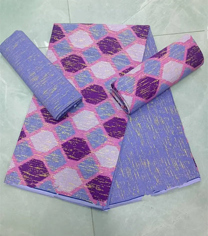 KENTE 4+2YARD 2024 Latest Design 6 Yards/lot African Fabric Gold Powder Ankara 100% Cotton Farbic For Sewing Wax Print Fabric