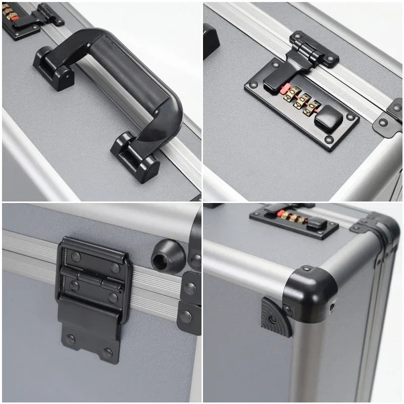 Aluminum alloy toolbox instrument equipment storage box small file safety password box