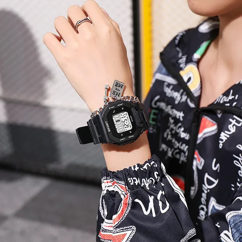 Male Digital Watches Waterproof Hombre Mens Sports Green Wristwatches Hand Clocks Women Watch Reloj Masculino