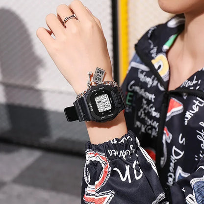 Male Digital Watches Waterproof Hombre Mens Sports Green Wristwatches Hand Clocks Women Watch Reloj Masculino