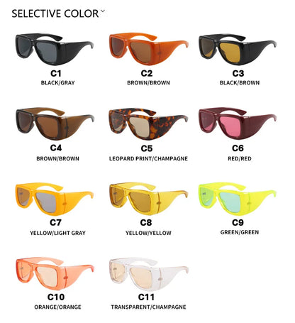 QVQV Trendy Oversized Square Sunglasses Women Men Luxury Brand Original Thick Frame Sunglasses Retro Outdoors Driving Shades