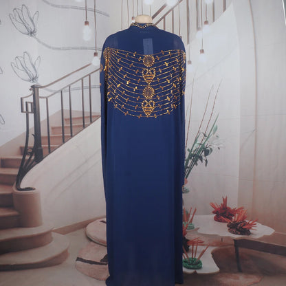 Elegant and beautiful BUBU two-piece dress african women dresses chiffon african dress rhinestone robe soirée femme luxe