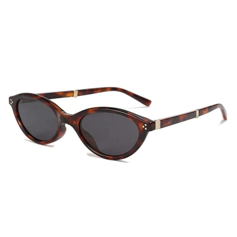 Retro Cat-Eye Foldable Sunglasses Portable Mini Pocket Shades with Case UV400 Protection Vintage Narrow Frame Sun Glasses