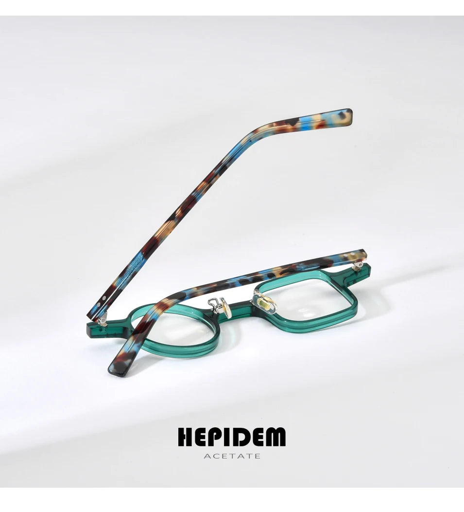 FONEX HEPIDEM Acetate Eyeglasses Frame Men 2025 New Small Round Brand Design Glasses Women Retro Vintage Eyewear Spectacles 9341