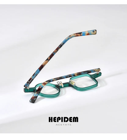 FONEX HEPIDEM Acetate Eyeglasses Frame Men 2025 New Small Round Brand Design Glasses Women Retro Vintage Eyewear Spectacles 9341