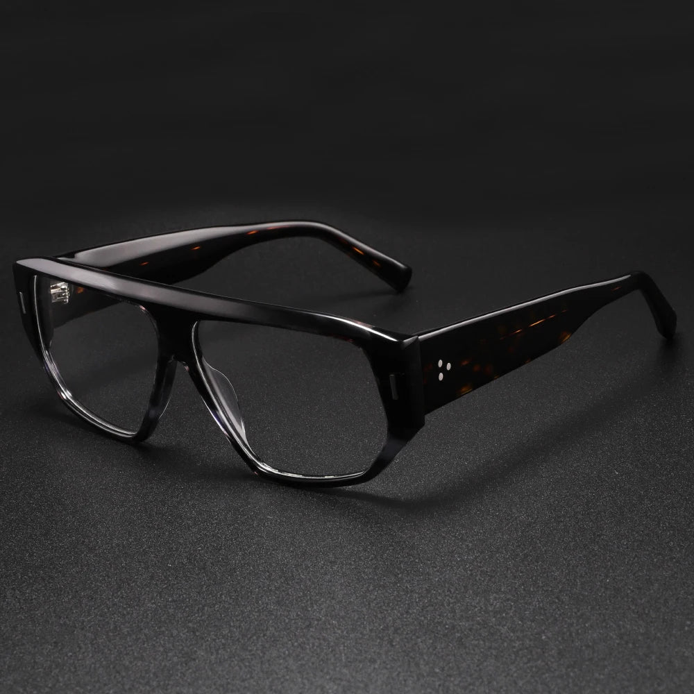 Luxury Brand Designer Thick Acetate Oversized Frame for Men Women Trendy Optical Eyewear Stylish Shield For Men lentes de sol