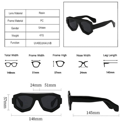 JNPCXI New Fashion Irregular Square Women Sunglasses Shades UV400 Retro Green Men Sun Glasses