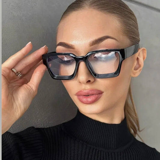 1/3pcs Vintage Large Square Decoration Eyeglasses Frame Brand Designer Flat Mirror Eyewear Multi Color Frame Anti-blue Glasses