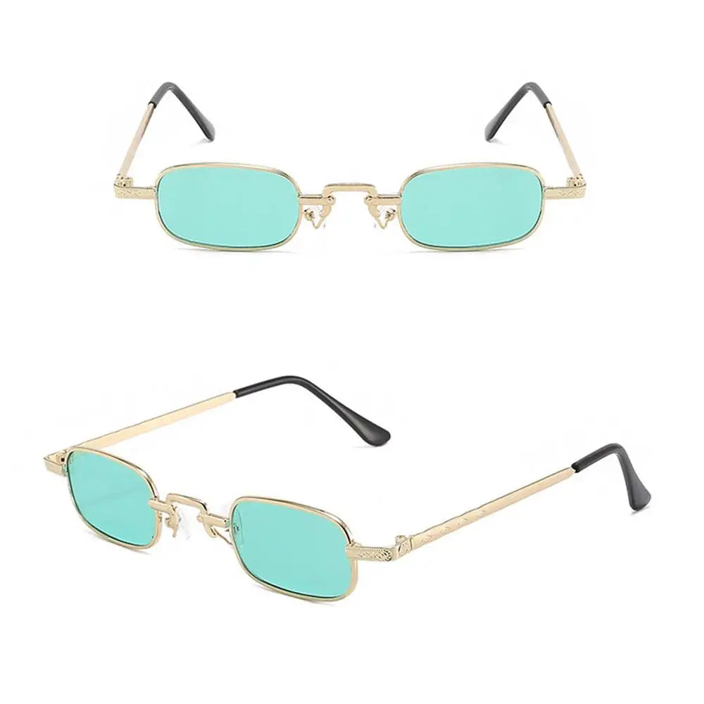 Retro Rectangle Sunglasses Women Brand Designer Small Metal Frame Square Punk Sun Glasses Men Fashion Vintage Oculos De Sol