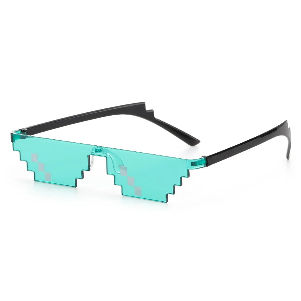 NEW Design Funny Mosaic Sunglasses Thug Life Sun Glasses Pixel Black Retro Gamer Robot Sunglasses Birthday Party Cosplay Favors Mask