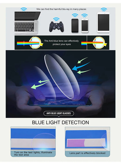 Retro Square Anti Blue Light Optical Glasses Frames Men Fashion Computer Prescription Eyeglasses Women TR90 Reading Glasses +2.5