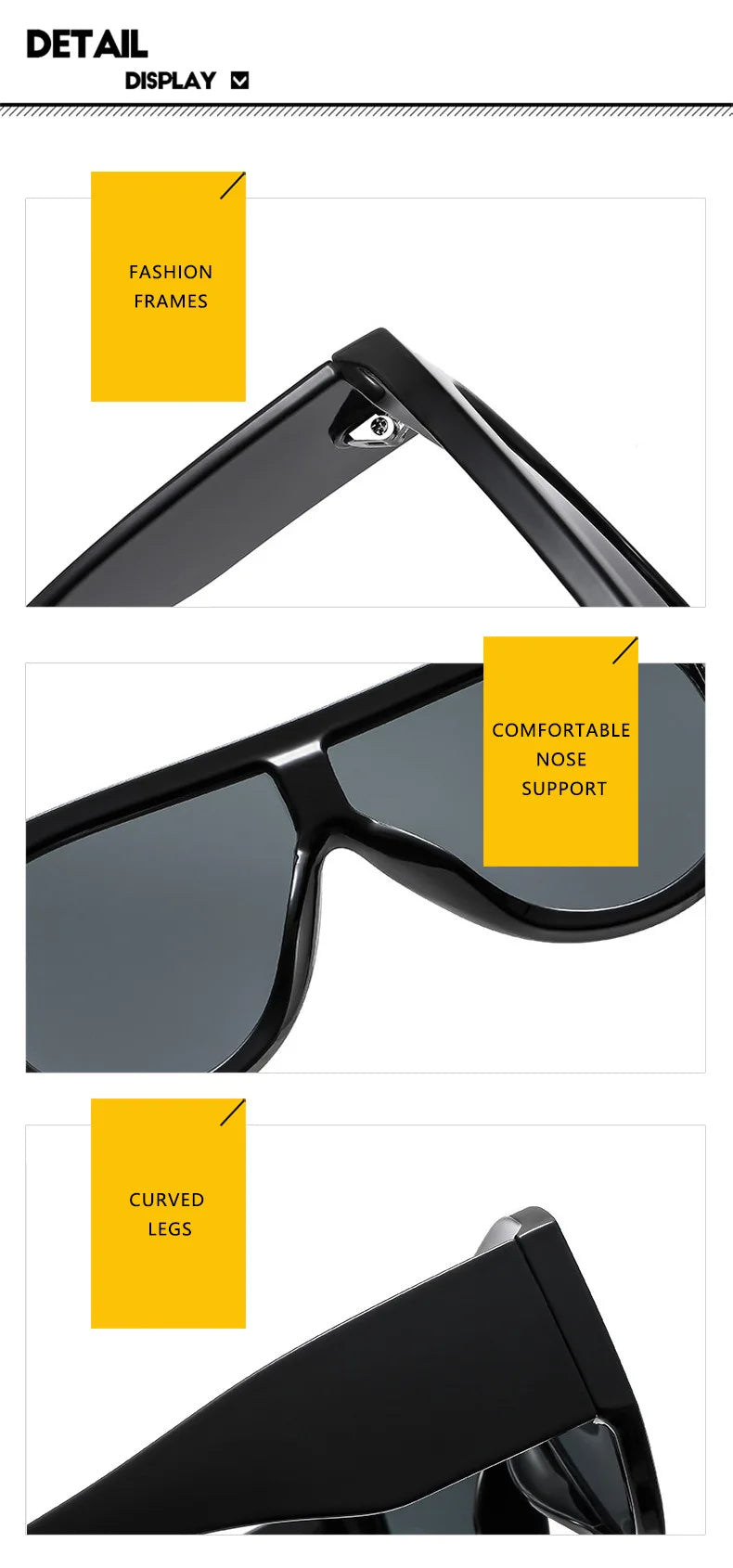 New Women's Men's Big Frame Sunglasses Fashion Retro Trend Sun Glasses Travel Street Photo Holiday Party Beach Eyewear