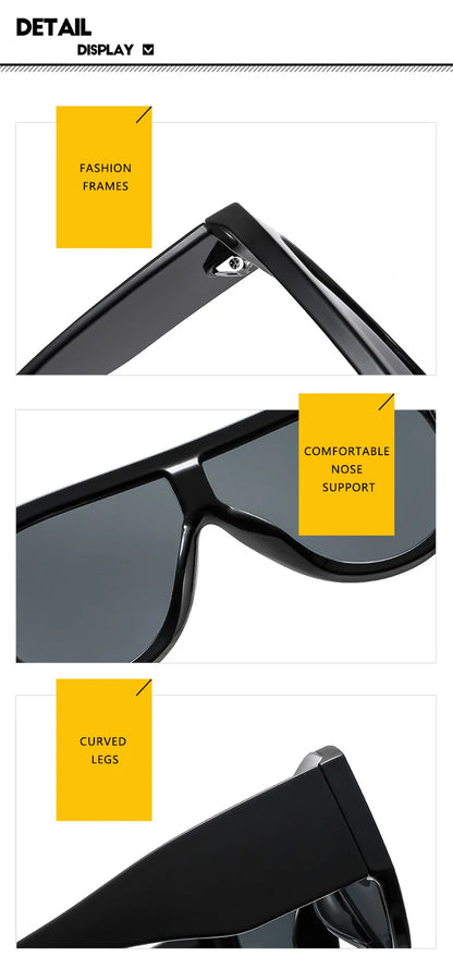 New Women's Men's Big Frame Sunglasses Fashion Retro Trend Sun Glasses Travel Street Photo Holiday Party Beach Eyewear