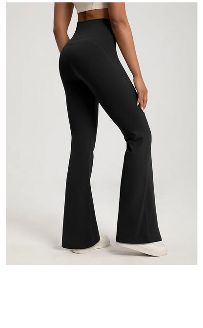Naked High Waisted Waist Cinching Hip Lifting Fitness Exercise Elastic Bell Bottom Pants Women Casual Outdoor Running Yoga Pants