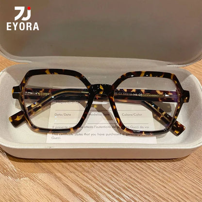 EYORA Fashion Polygon Prescription Reading Glasses Women Myopia Eyewear Hyperopia Anti Blue Light Progressive Optical Eyeglasses