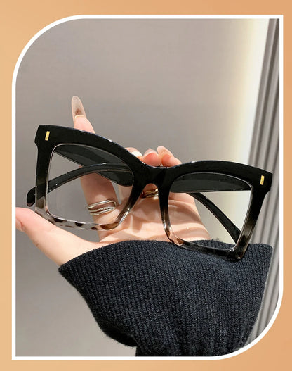 Retro Oversized Square Prescription Eyewear 2025 New Trendy Reading Glasses for Men Women Luxury HD Lens Presbyopia Spectacles