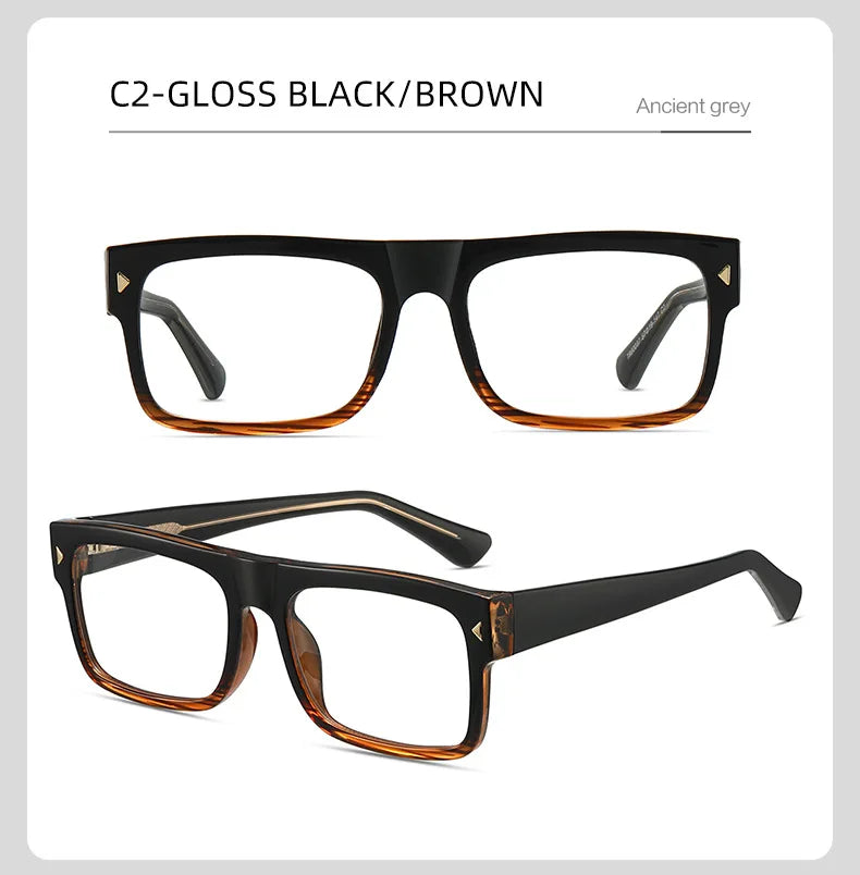 Fashion Men Prescription Myopia Glasses Luxury Brand Black Square Blue Light Blocking Eyewear Male Glasses For Vision 0 To -6.0