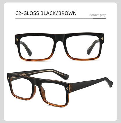 Fashion Men Prescription Myopia Glasses Luxury Brand Black Square Blue Light Blocking Eyewear Male Glasses For Vision 0 To -6.0