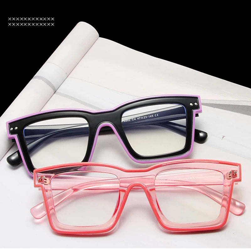 Retro Square Anti Blue Light Optical Glasses Frames Men Fashion Computer Prescription Eyeglasses Women TR90 Reading Glasses +2.5