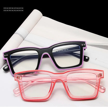 Retro Square Anti Blue Light Optical Glasses Frames Men Fashion Computer Prescription Eyeglasses Women TR90 Reading Glasses +2.5