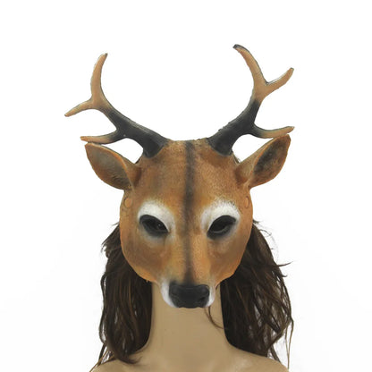Halloween 3D Animal Mask Party Rave Club Cosplay Deer Mask PU Foam Personalized Gift Unisex Carnival Dress Up Props