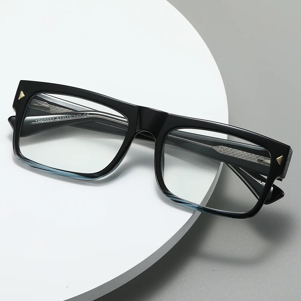 Fashion Men Prescription Myopia Glasses Luxury Brand Black Square Blue Light Blocking Eyewear Male Glasses For Vision 0 To -6.0