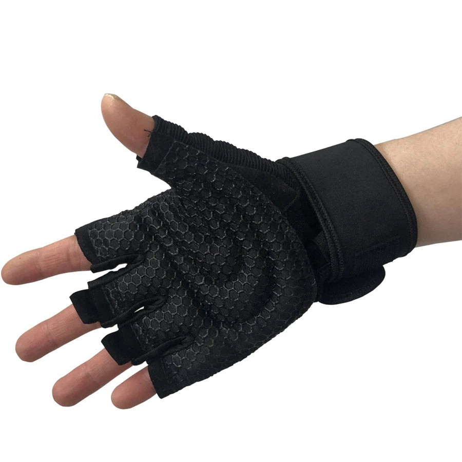 Workout Gloves for Men Women Half Finger Glove with Wrist Wrap for Sport Weight Lifting Training Bicycle Motorcyclist Gym Glove