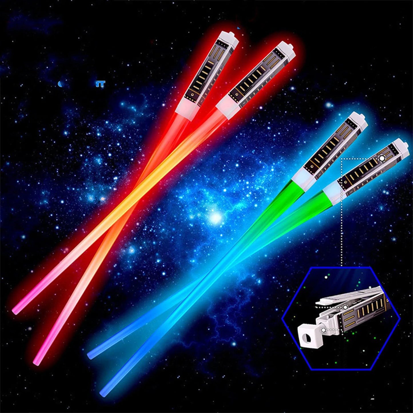1 Pair LED Glowing Chopsticks Light Up Sticks Versatile Chopsticks for  Carnival Club Party Wedding Birthday Raves Concert