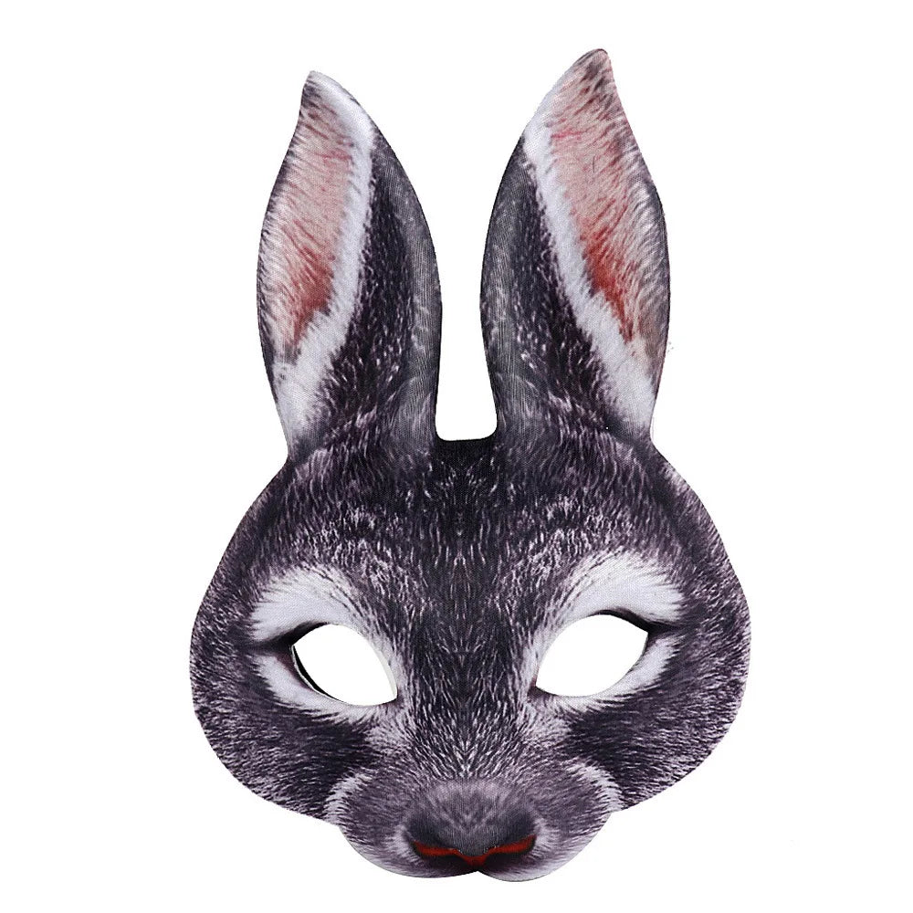 Animal Mask 3D Realistic Half Face Mask Halloween Carnival Masquerade Birthday Party Game Cosplay Costume Accessories Props