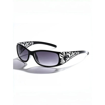 New Printed Diamond Studded Retro Cat Eye Women's Sunglasses Personalized And Trendy Outdoor Sun Protection Sunglasses
