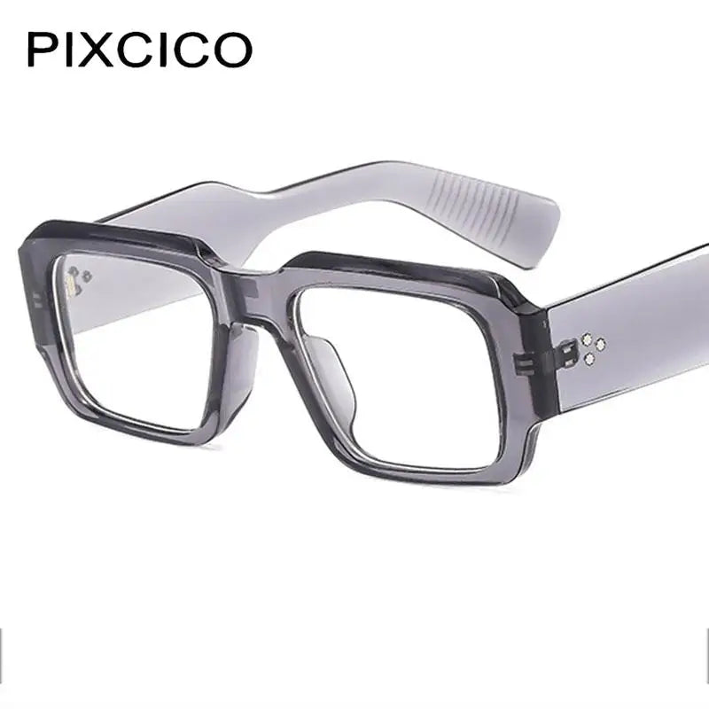 R57164 Men Fashion Rivet Optical Reading Glasses Women Trend Square Presbyopic Spectacles Dioptric +50 +100 +300