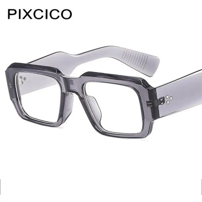 R57164 Men Fashion Rivet Optical Reading Glasses Women Trend Square Presbyopic Spectacles Dioptric +50 +100 +300